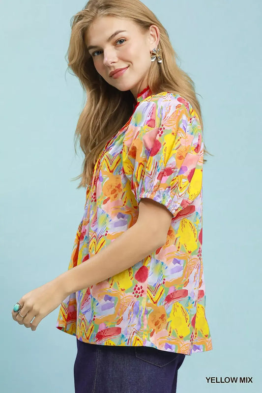 Abstract Print Puff Sleeve Top 4f673fab-f664-4e24-aedb-b5ba003b3330-Max-Origin