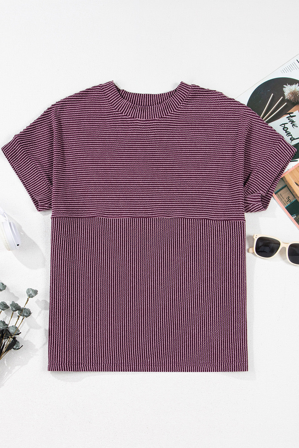 Toadstool Plain Corded Mock Neck T Shirt 4f7eee959515ccd4