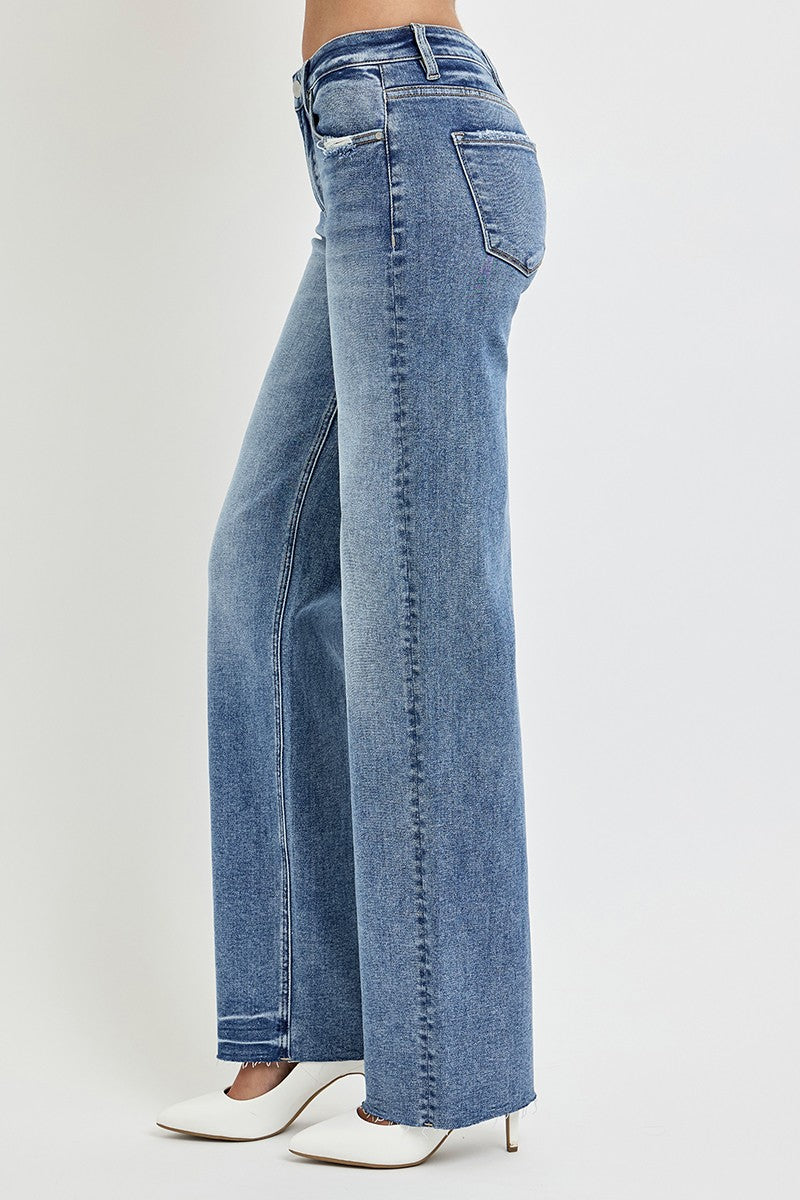 RISEN Full Size High Rise Straight Leg Jeans with Pockets