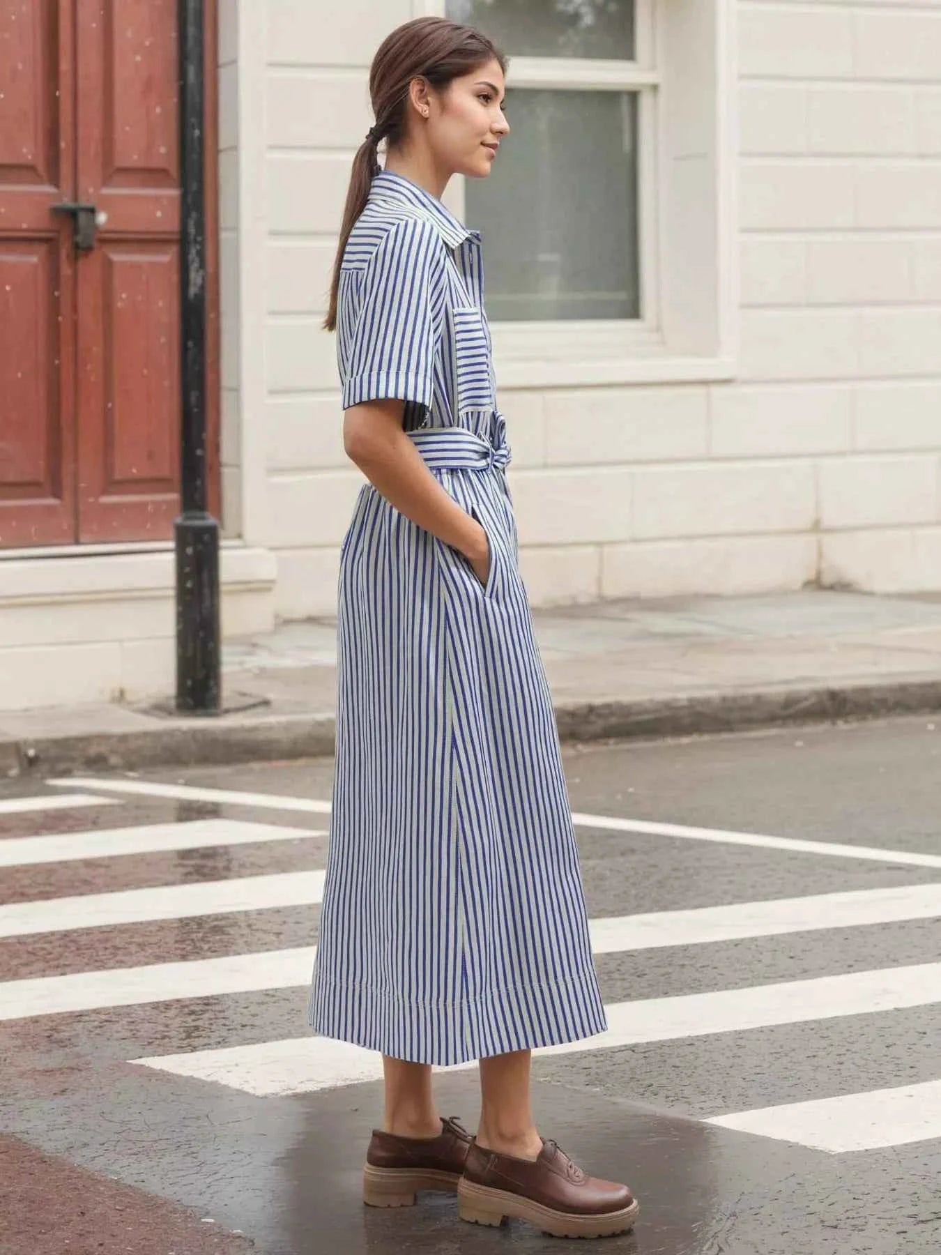 Striped Button Front Shirt Dress 4f998e2b5bd4426fb138644c6cfd97c7-Max-Origin