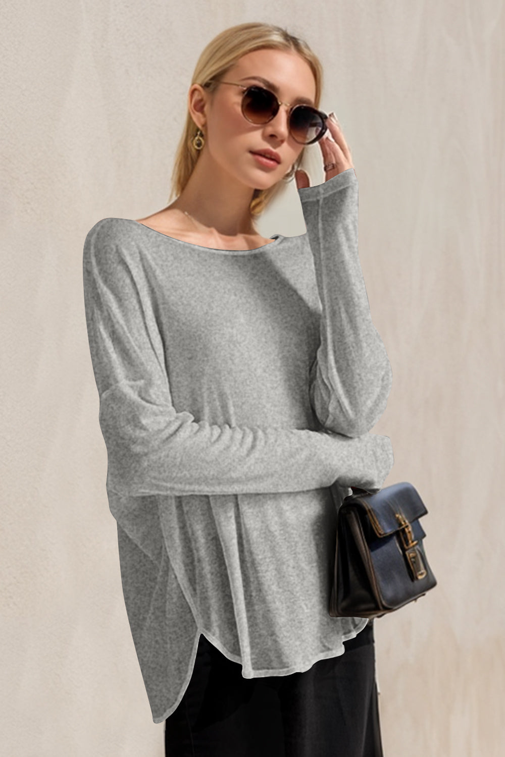 Basic Bae High-Low Long Sleeve T-Shirt