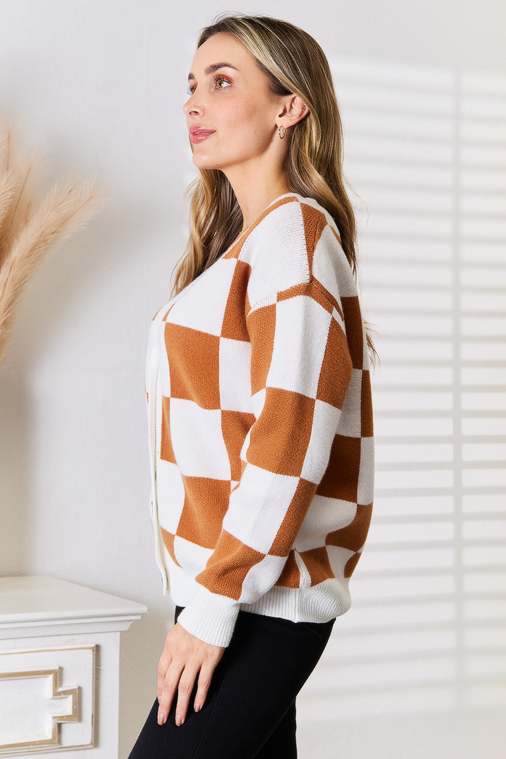Angel Wings Double Take Button-Up V-Neck Dropped Shoulder Cardigan 4f9c7b01edc640f4b7df5887858c34ad-Max