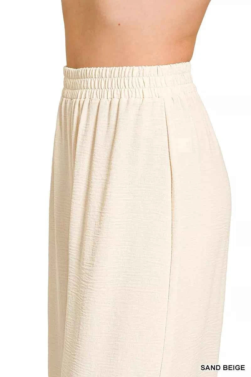 Zenana Woven Airflow Elastic Waistband Pants 4fa1f44ae6c643038d2be096d257a673-Max-Origin