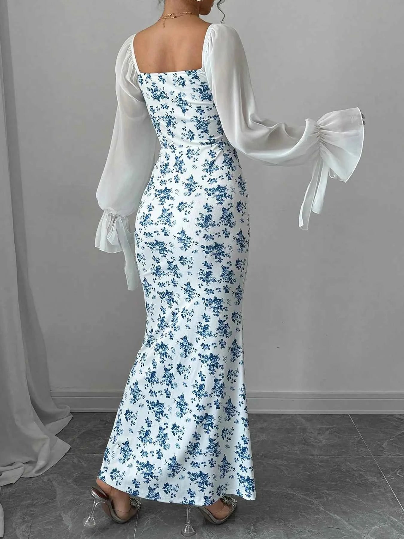 Floral Print Sweetheart Neckline Maxi Dress 4fa52b602f2549ab8a656f9a22829784-Max-Origin
