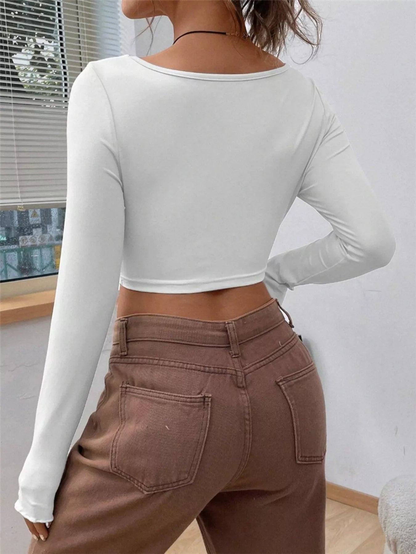 Twisted Front Long Sleeve T-Shirt 4fa74ff7fecc4b22b2c078a3b5445828-Max-Origin
