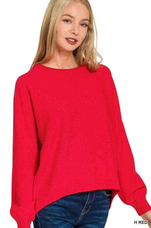Zenana Viscose Front Seam Round-Neck Sweater H RED 4fb87370f94640ba8e7d4e933656b4b5-Max-Origin