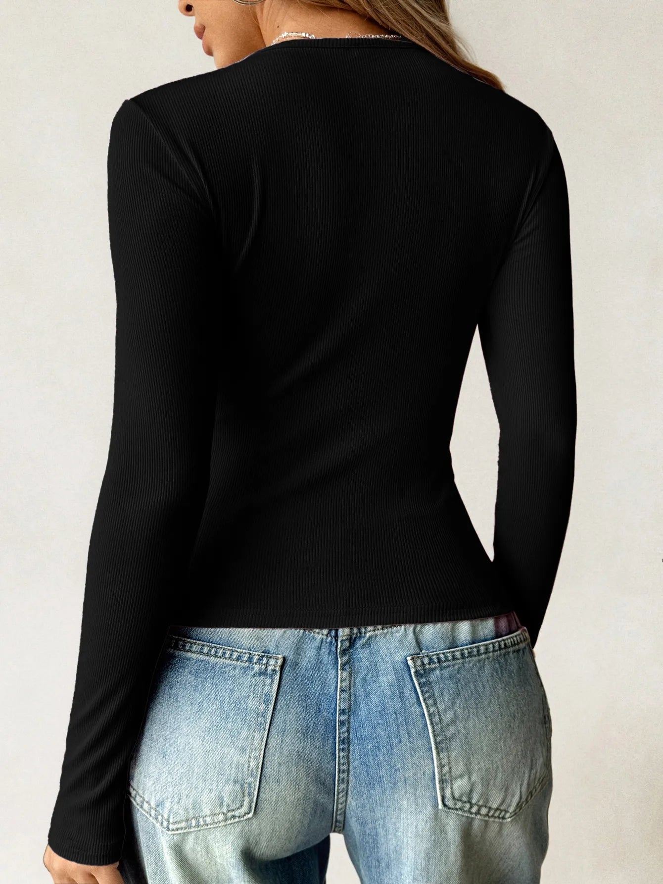 Ribbed Knit Long Sleeve T-Shirt 4fc9177a-a901-4c48-89e4-e1c24426ddb1-Max-Origin