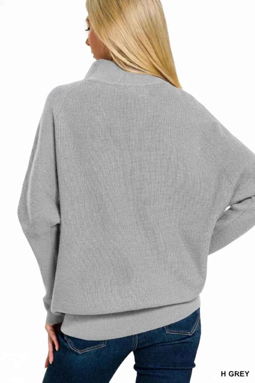 Zenana Viscose Dolman Sleeve Mock Neck Sweater 4fdd666b-a769-4179-9310-28a455afc866-Max-Origin
