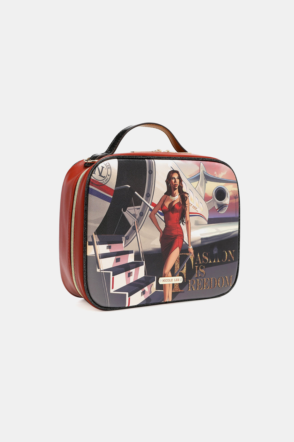 Nicole Lee USA Printed Handbag with Three Pouches 4fe16bc115104f4aaa8d345f2c5ea855-Max