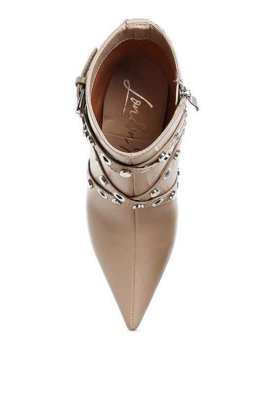 Jacinta Slim Flared Heel Strappy Boots 4fedf0c2-8dd4-4c0b-a20d-3138b8020673