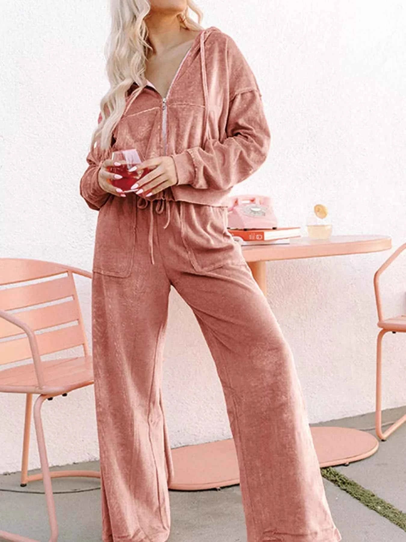 Zip Up Dropped Shoulder Hooded Top and Pants Set 4ff0a444e69e41dcbc83970bfd8439be-Max-Origin
