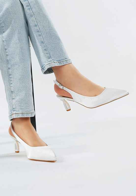 Vinca Satin Pointed Toe Slingbacks 4ff0fd6d-6dbf-46f9-b7f4-1072e536bc56