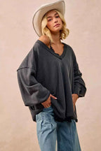 BiBi Mineral Washed French Terry Oversized Sweatshirt 4ff128791f7540989b6c3225cc34377b-Max-Origin