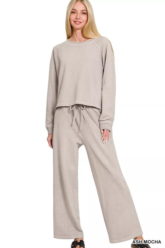 Washed F/terry Round Neck Pullover & Pants Set 4ff6cf404fbb4fce94166655b29d68a9-Max-Origin