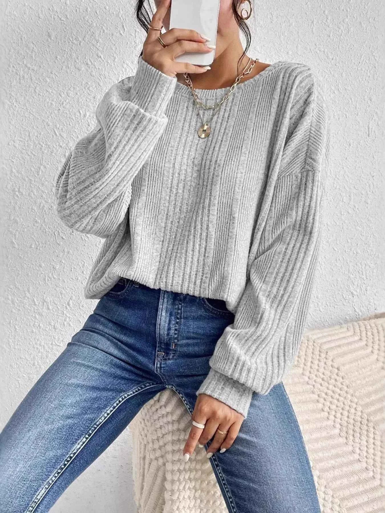 Crisscross Back Long Sleeve Knit Top 4ff72ebbe492468da890ff37c4ace457-Max-Origin