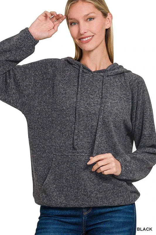Zenana Brushed Hacci Melange Hooded Sweater 501c19b3ace443be8bf33660079017d8-Max-Origin