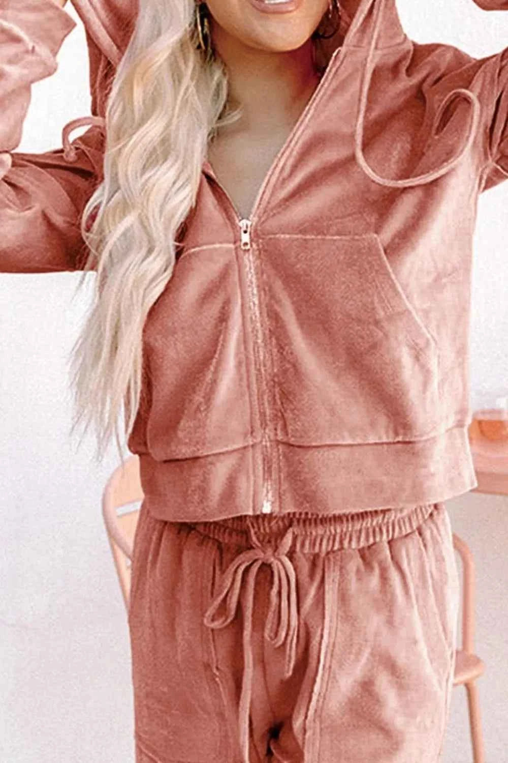 Zip Up Dropped Shoulder Hooded Top and Pants Set 50347711-ccde-4a50-a0bd-0d64497d304f-Max-Origin