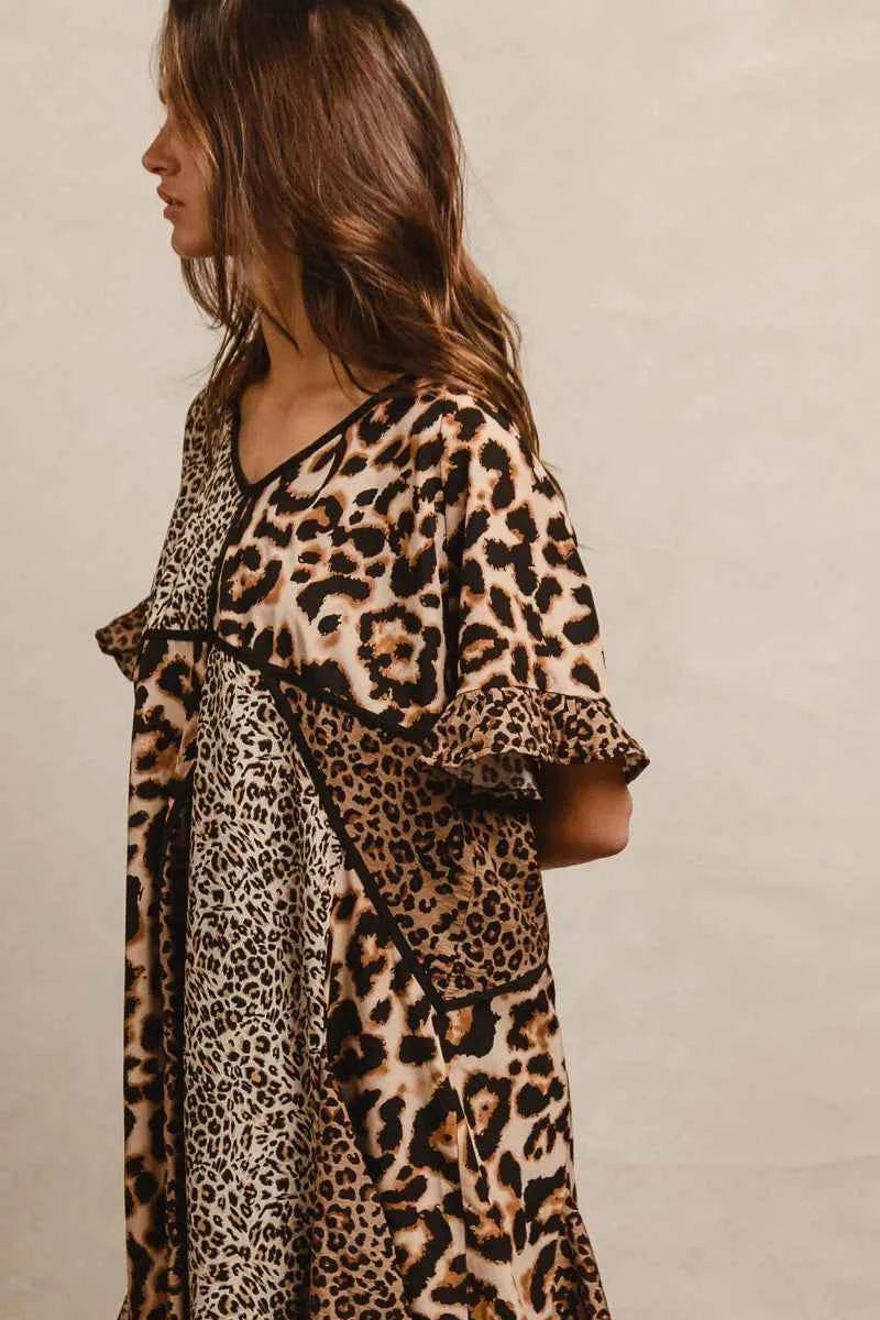 BiBi Leopard Prints Mix and Match Short Sleeves Dress 50517ce2c12b43bd8b65e936bbef2944-Max-Origin