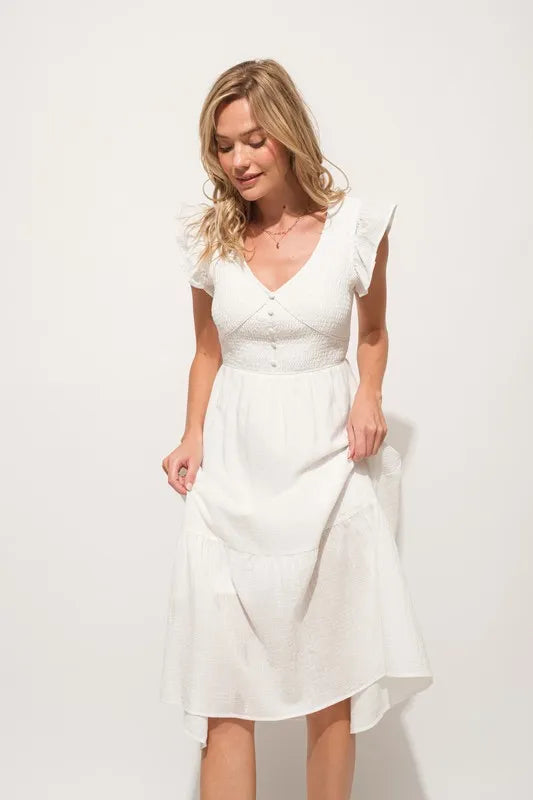 And The Why Ruffle Sleeve Front Smocked Tiered Midi Dress 50578ac071704011ad73ba890a5014a2-Max-Origin