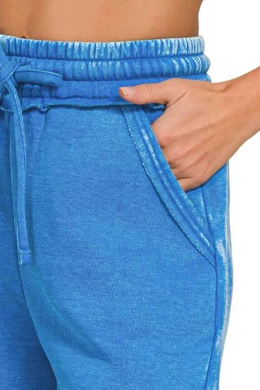 Acid Wash Fleece Drawstring Shorts With Pockets 5060582c-ab5d-4b13-bd97-d82e2e603a2f-Max-Origin