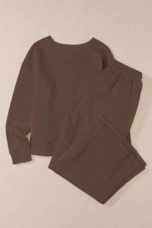 Textured Top and Pants Set 5072f3ac-e633-41eb-964d-5091d58d1bbe