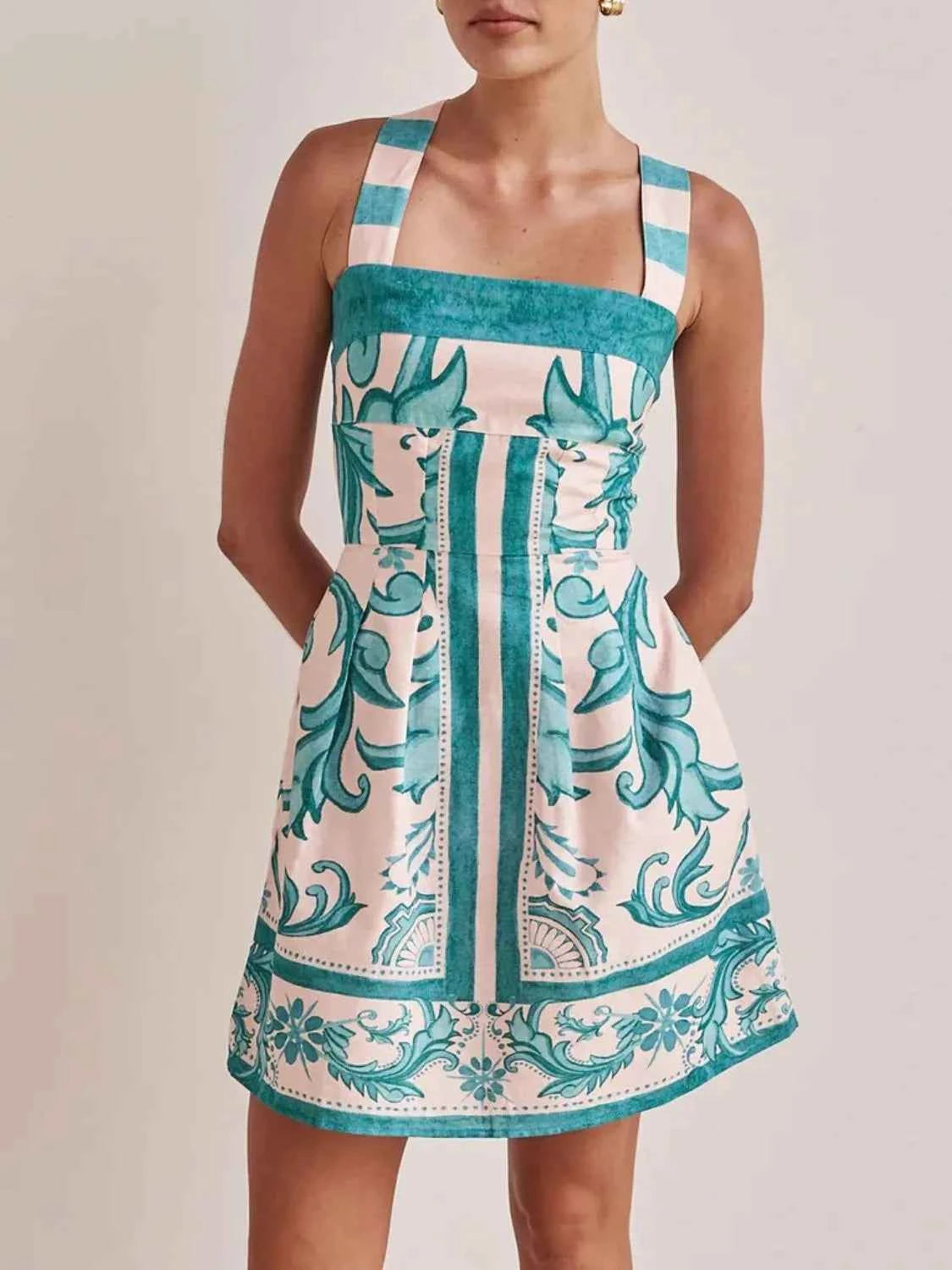 Printed Square Neck Midi Dress 5083c9bb-aad0-40f2-b7d1-9d4b33fe6376-Max-Origin