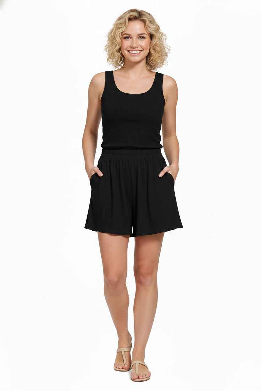 Zenana Woven Elastic Band Shorts With Pocket 5084a49c-dfdb-4066-a60c-0fc432b3c58b-Max