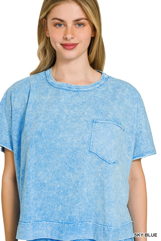 Halo Snow Washed Boxy Top & Shorts Set 508b3a3419e34955b3fbca60bb7049c8-Max