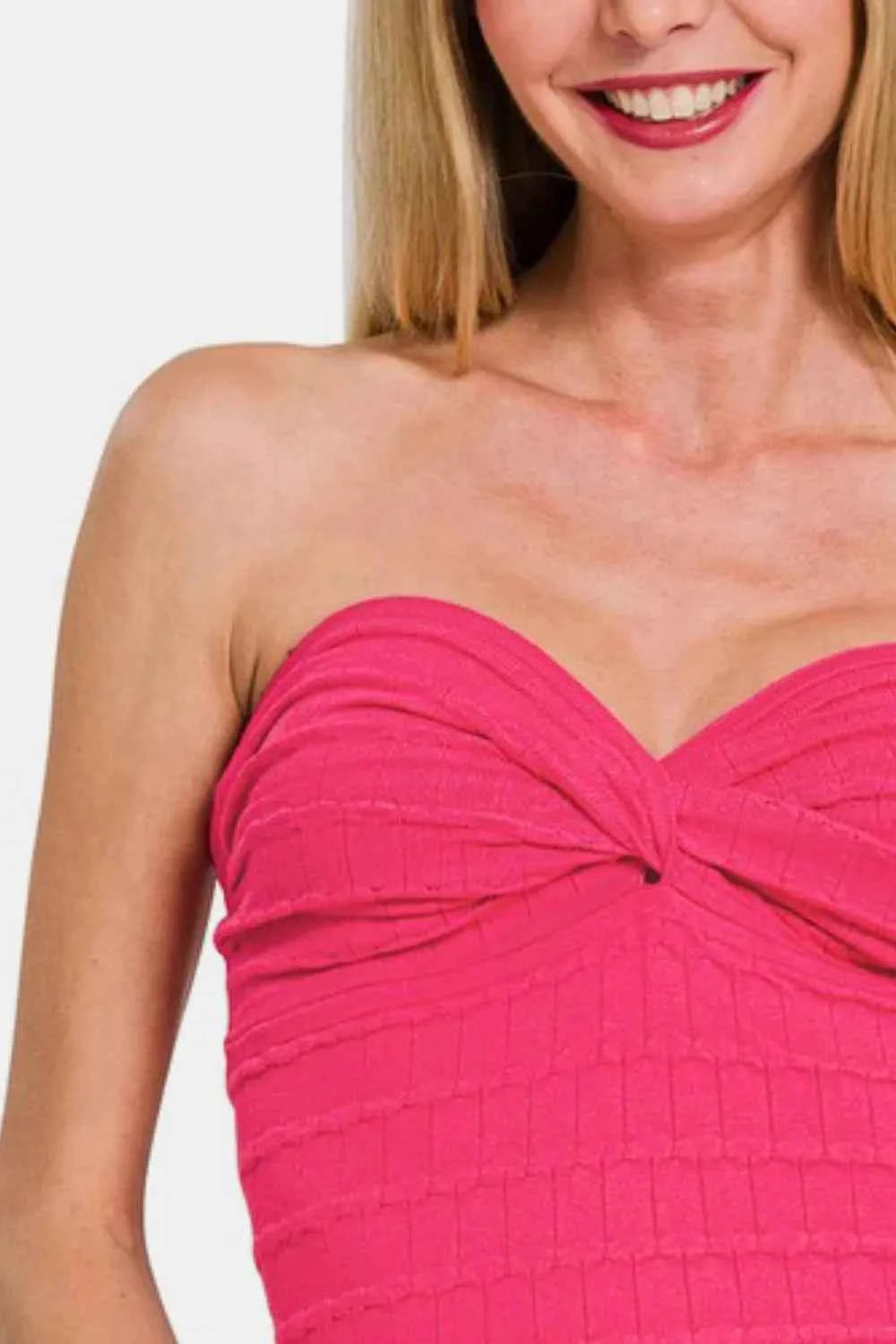 Zenana Ruched Twisted Sweetheart Neck Top 50a42d1d-f94d-4dc3-8e86-822bb290c1ef-Max