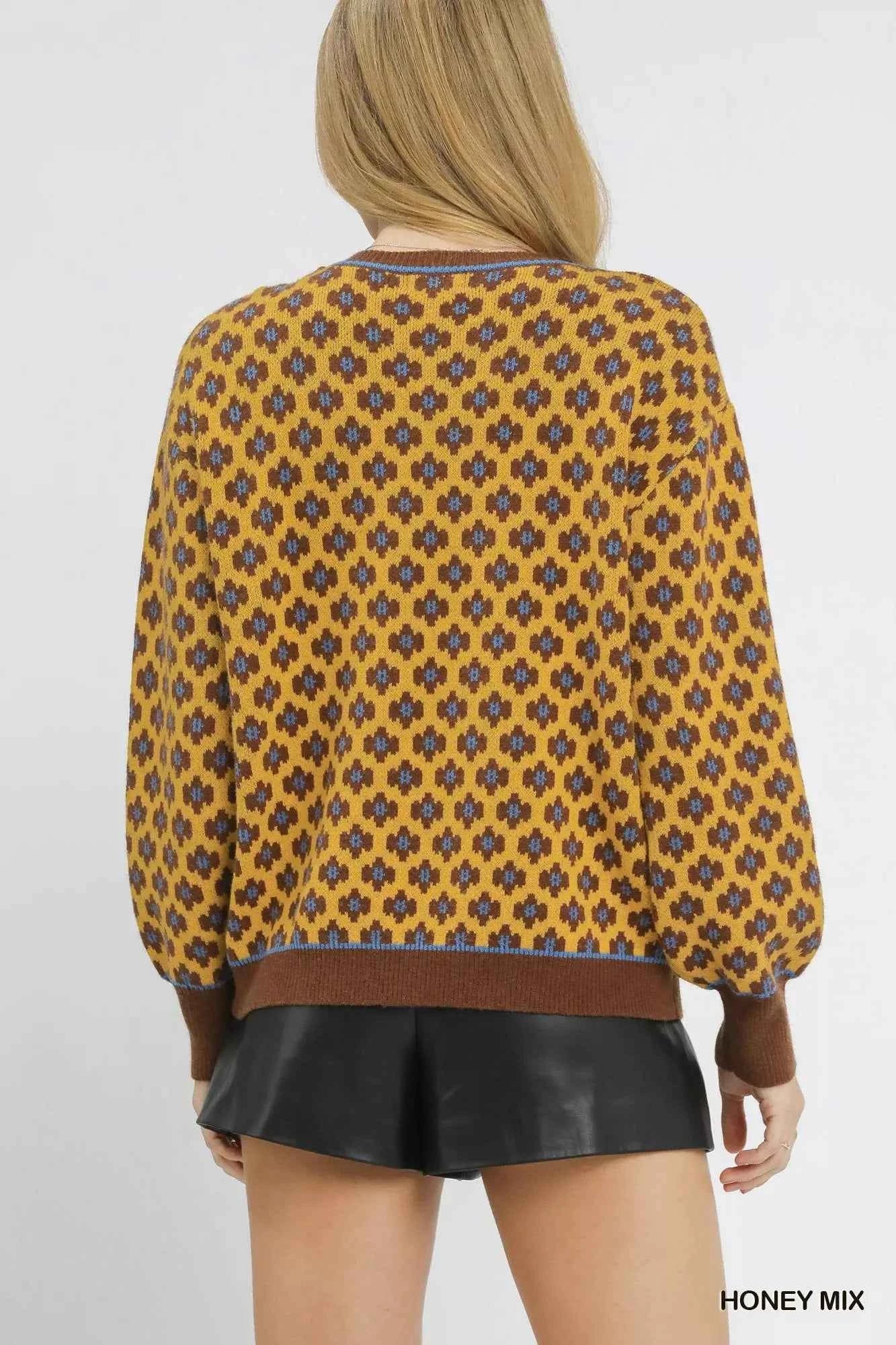 Umgee Abstract Print Crew Neck Sweater 50a5666b-5c55-4c87-870a-5f8bdbb4807b-Max-Origin