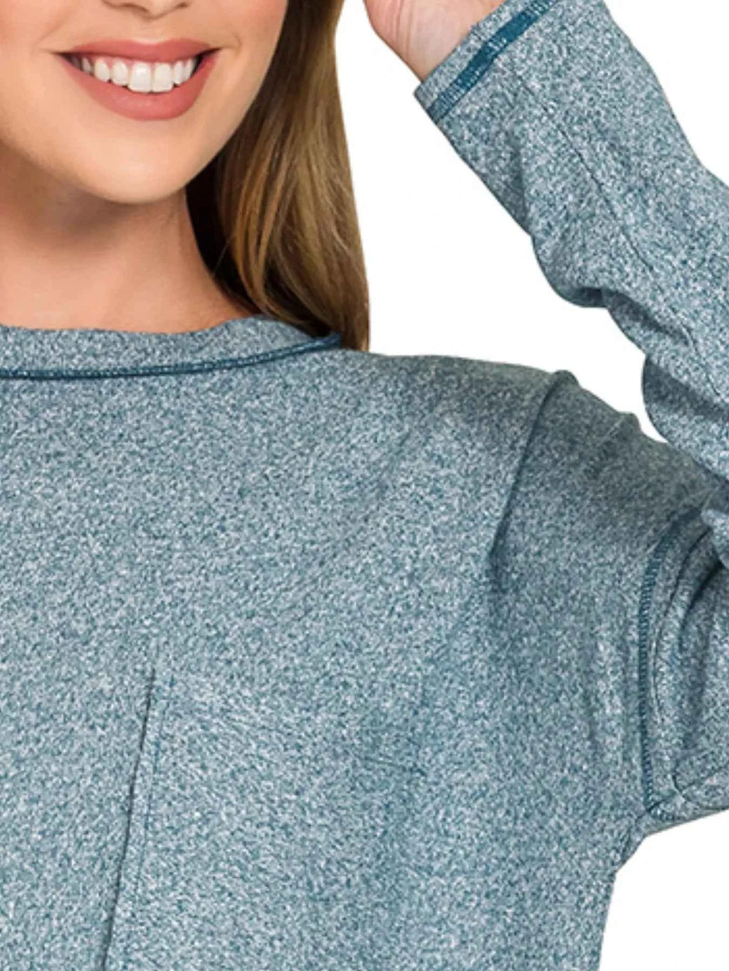 Zenana Soft Melange Hacci Round-Neck Long Sleeve T-Shirt 50aa4642-ffa2-4b8f-9b27-dde9d693dfbd-Max-Origin