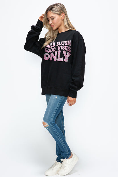 Simply Love Full Size Letter Graphic Round Neck Long Sleeve Sweatshirt