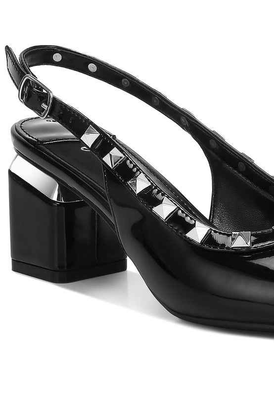 Hiral Stud Embellished Slingback Sandals 50aee849-c73d-41a5-994f-f166872b3479