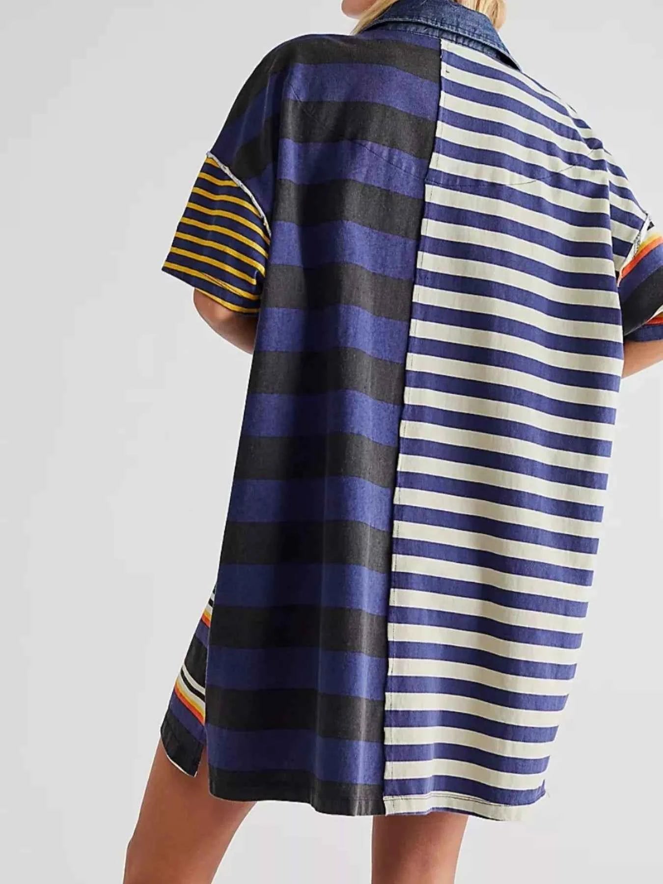 Striped Oversized Half Button Shirt Dress 50c5b164-32d1-43d5-bf0c-e575c8914c15-Max-Origin