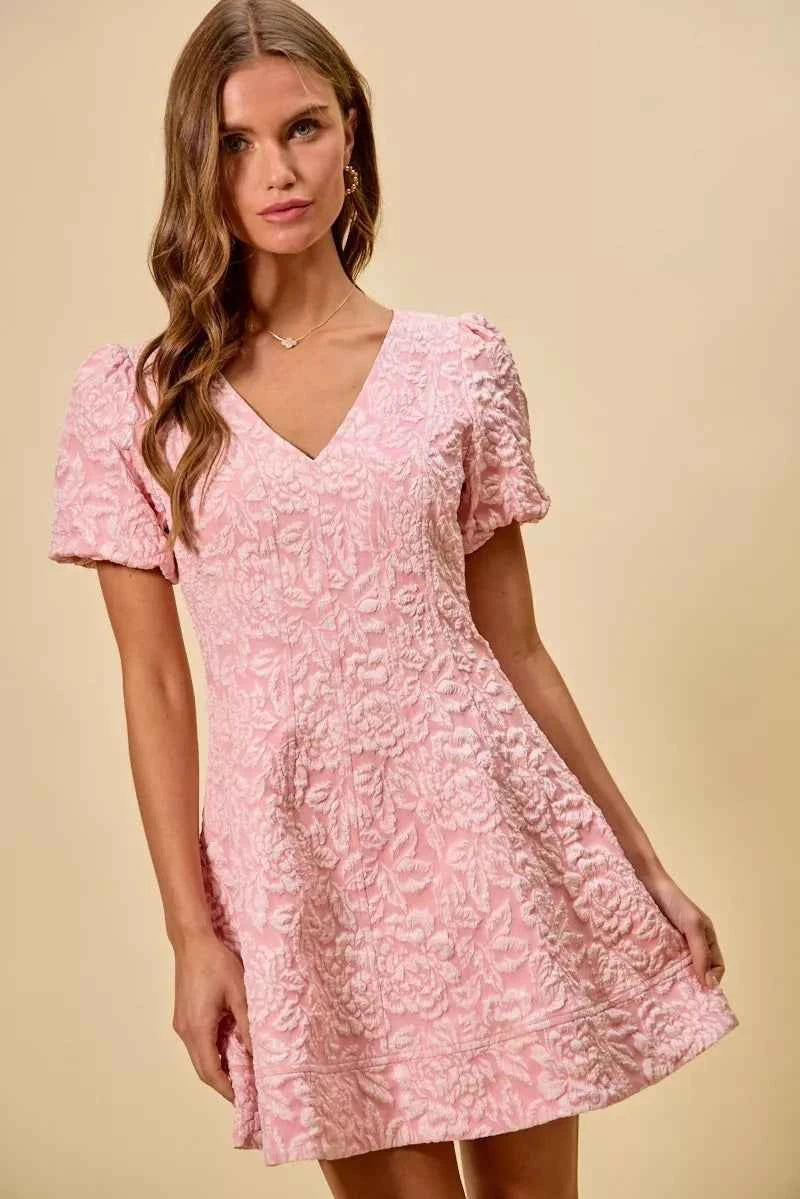 SO ME Floral Jacquard Fit And Flare Daily Mini Dress 50db0e9d21d448cbaafa21605ff8c89c-Max-Origin