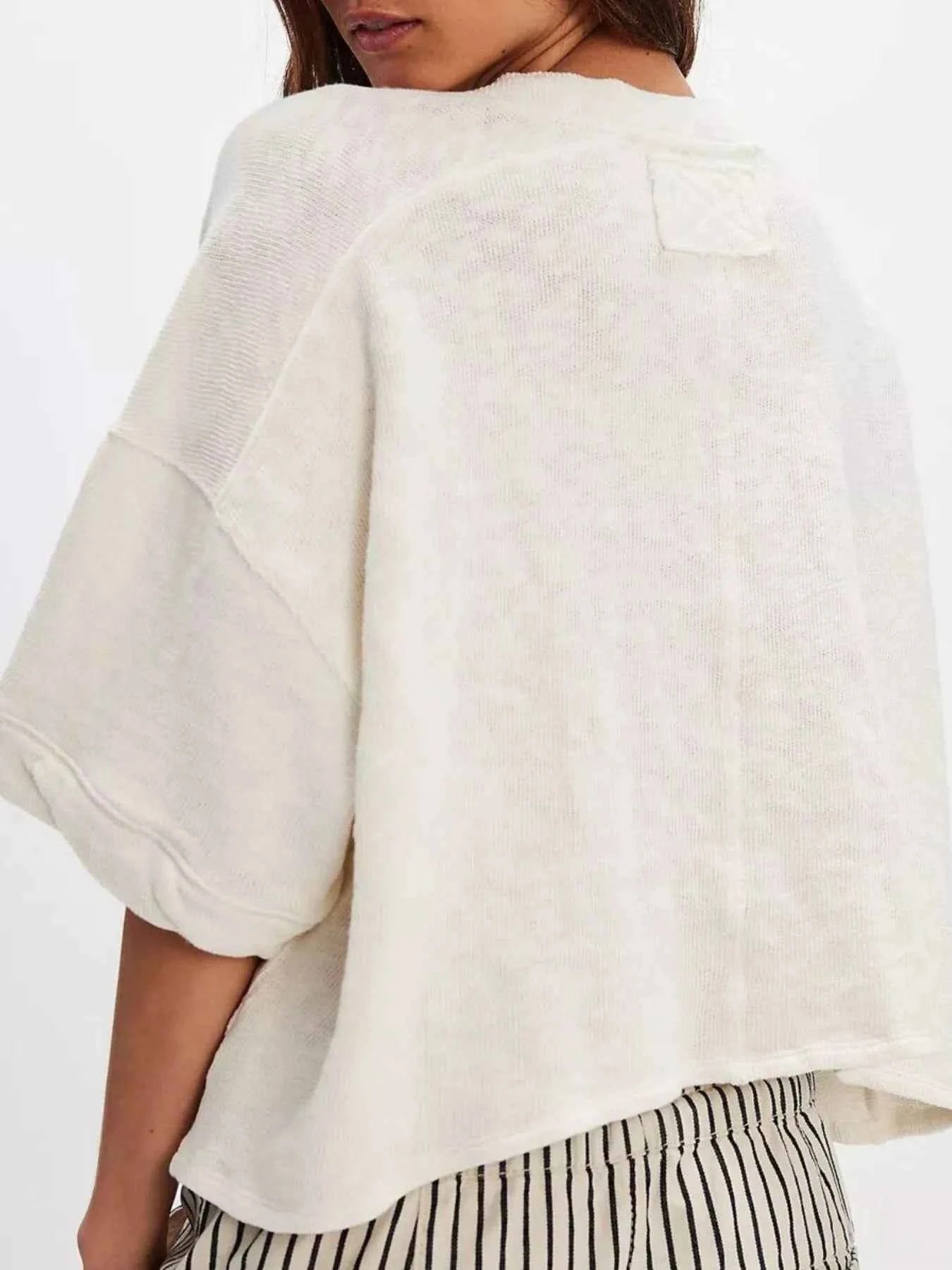 Button-Front Half Sleeve Cardigan 50dd49f1-8daf-488c-93f0-fc1830f237d2-Max-Origin