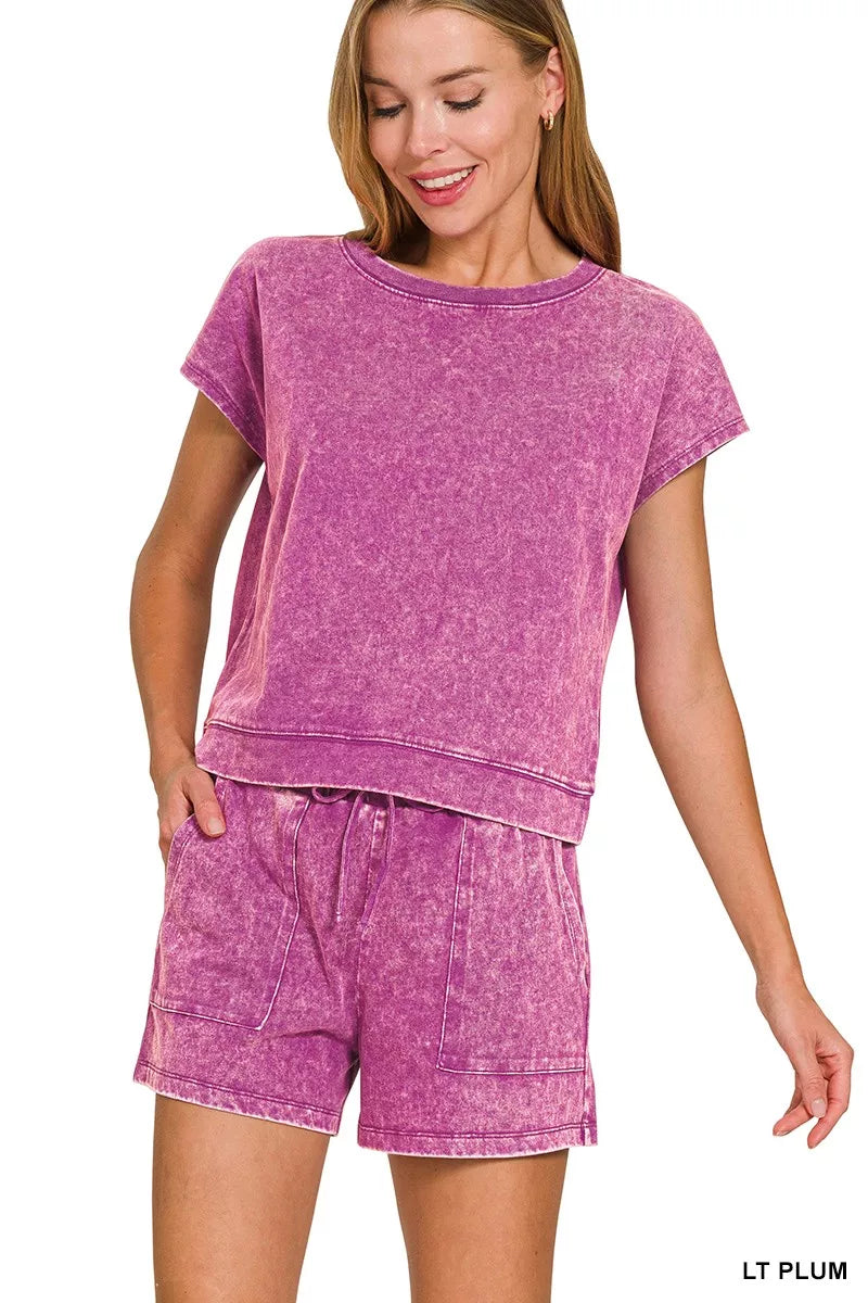 Zenana Premium Cotton Washed Sleeveless Top & Shorts Set LT PLUM 50e0f70c14e049b38c0e47e3b7cc65ef-Max-Origin