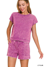 Zenana Premium Cotton Washed Sleeveless Top & Shorts Set LT PLUM 50e0f70c14e049b38c0e47e3b7cc65ef-Max-Origin