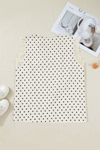 Apricot Plus Size Polka Dot Print Lace Trim V Neck Sleeveless Top 50e56fab1e96c7fe