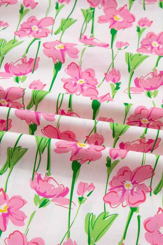 Floral Contrast V-Neck Ruffle Short Sleeve Blouse 50f98c27-7205-420a-b522-c361a1dcfdd1