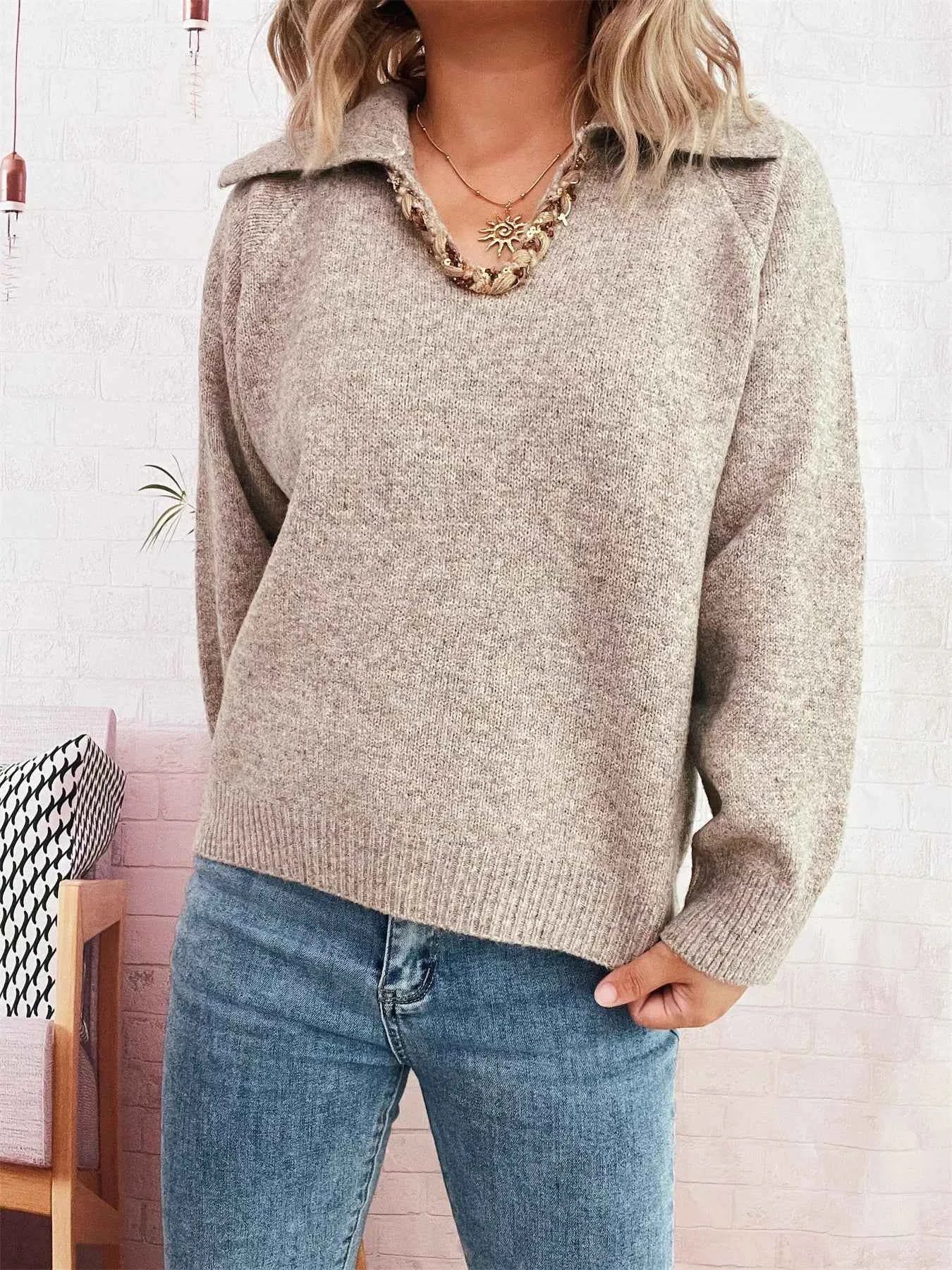 Ribbed Hem Raglan Sleeve Sweater 50fc787f9a334b07a65a33865a0a9090-Max-Origin