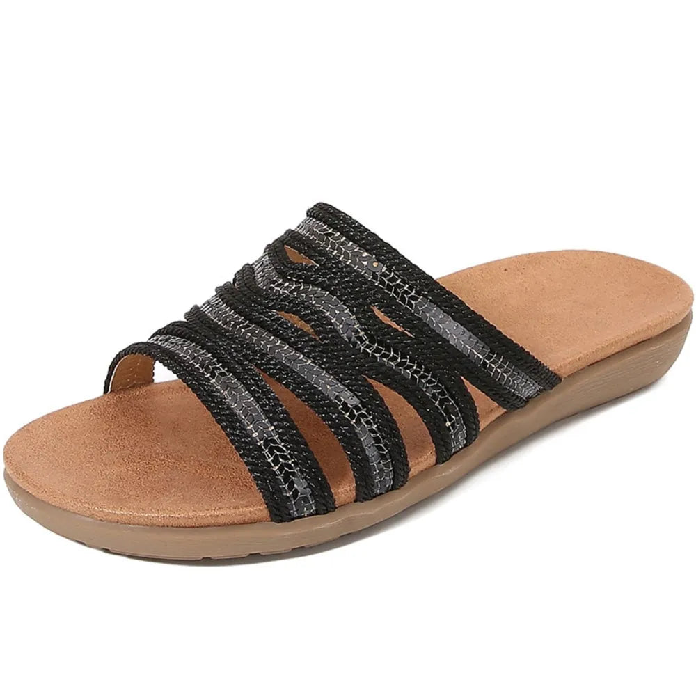 Open Toe Flats Sandals Black 51178482-f629-454f-8c58-da7017327604-Max