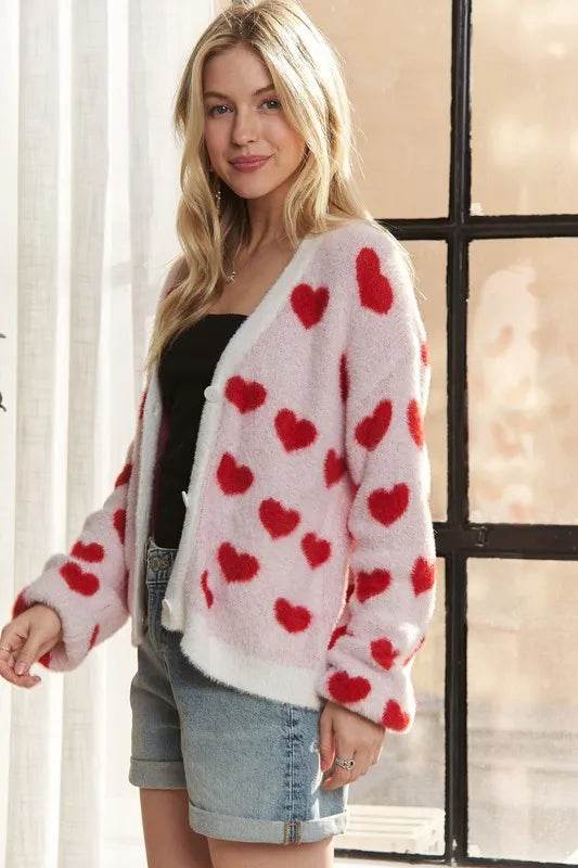 ADORA Fuzzy Heart Button Down Cardigan 511ab85a-5c12-45fe-84a5-841af8fd5059-Max