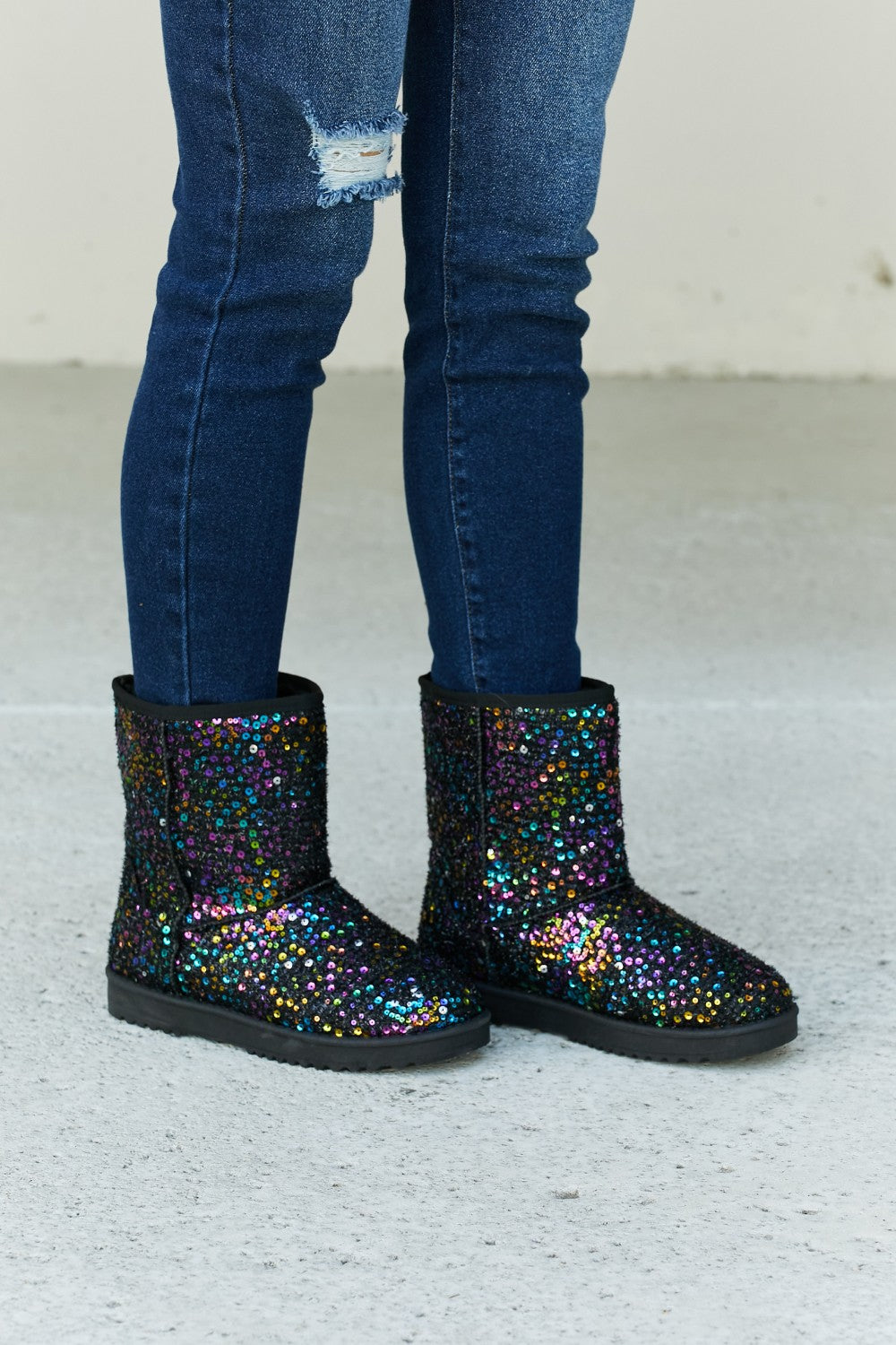Multicolored Sequin Snow Boots 511c666116a64fefb913d23c32eeaa94-Max