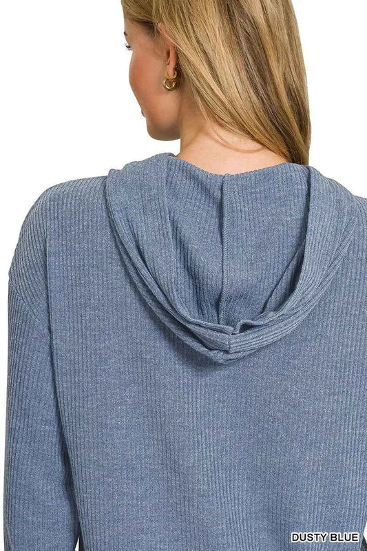 Ribbed Long Sleeve Hoodie 5133d05013734092a0c9fbc9556c2736-Max-Origin