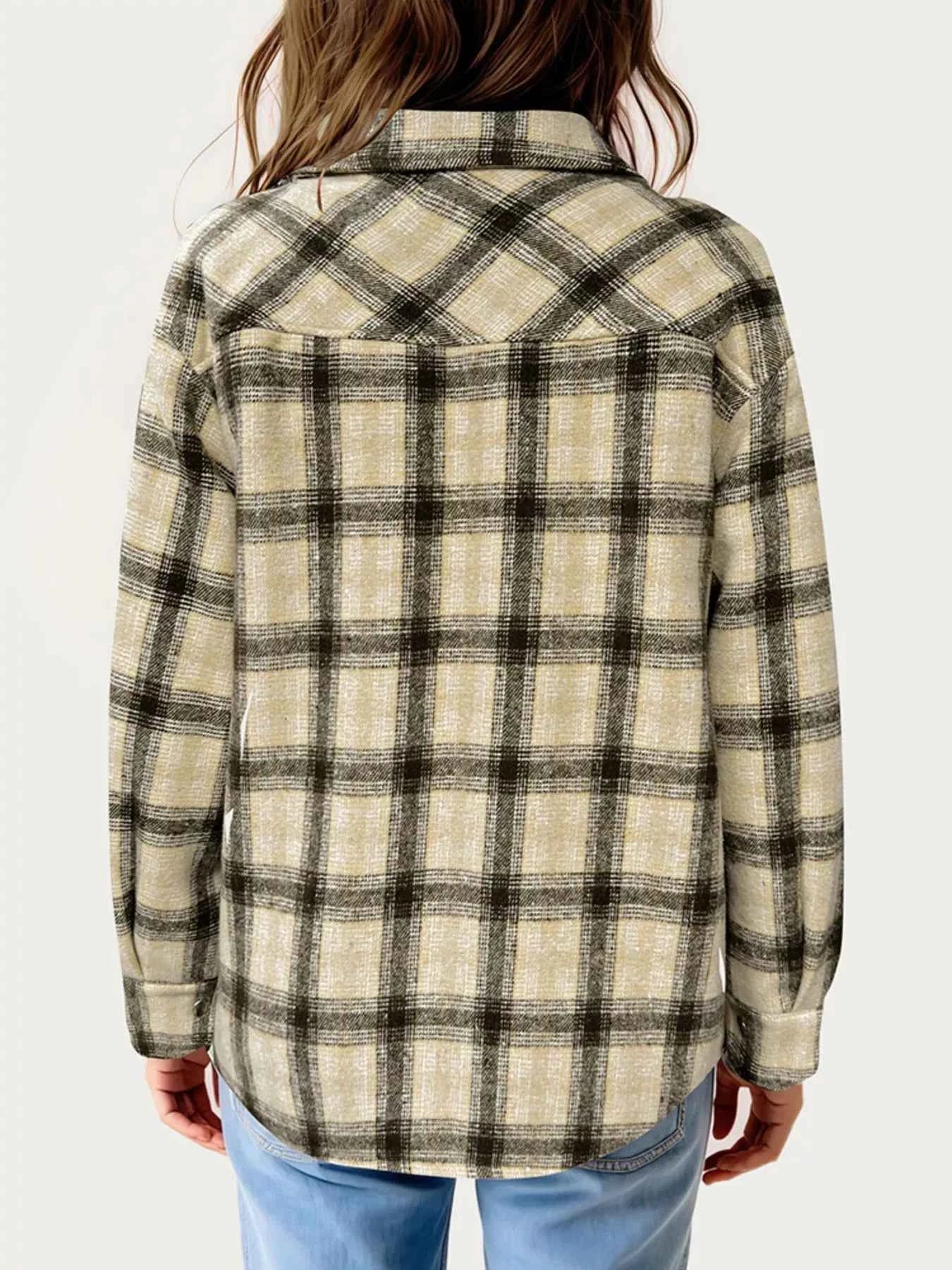 Oversized Plaid Long Sleeve Fleece Jacket 51355386df534928a061577ce856b1b1-Max-Origin