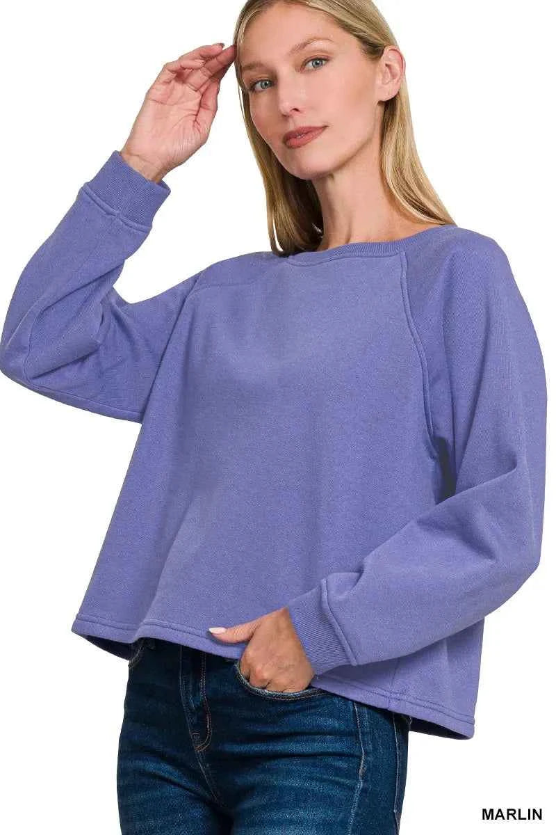 Zenana Fleece Raglan Round-Neck Sweatshirt 5141b73e797a4058976eac9205a60eac-Max-Origin