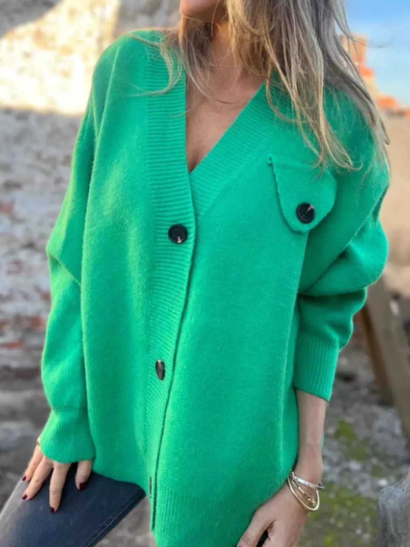 V-Neck Button-Up Oversized Sweater Cardigan 5147d0674e6e444db5b8408ea1db281f-Max-Origin