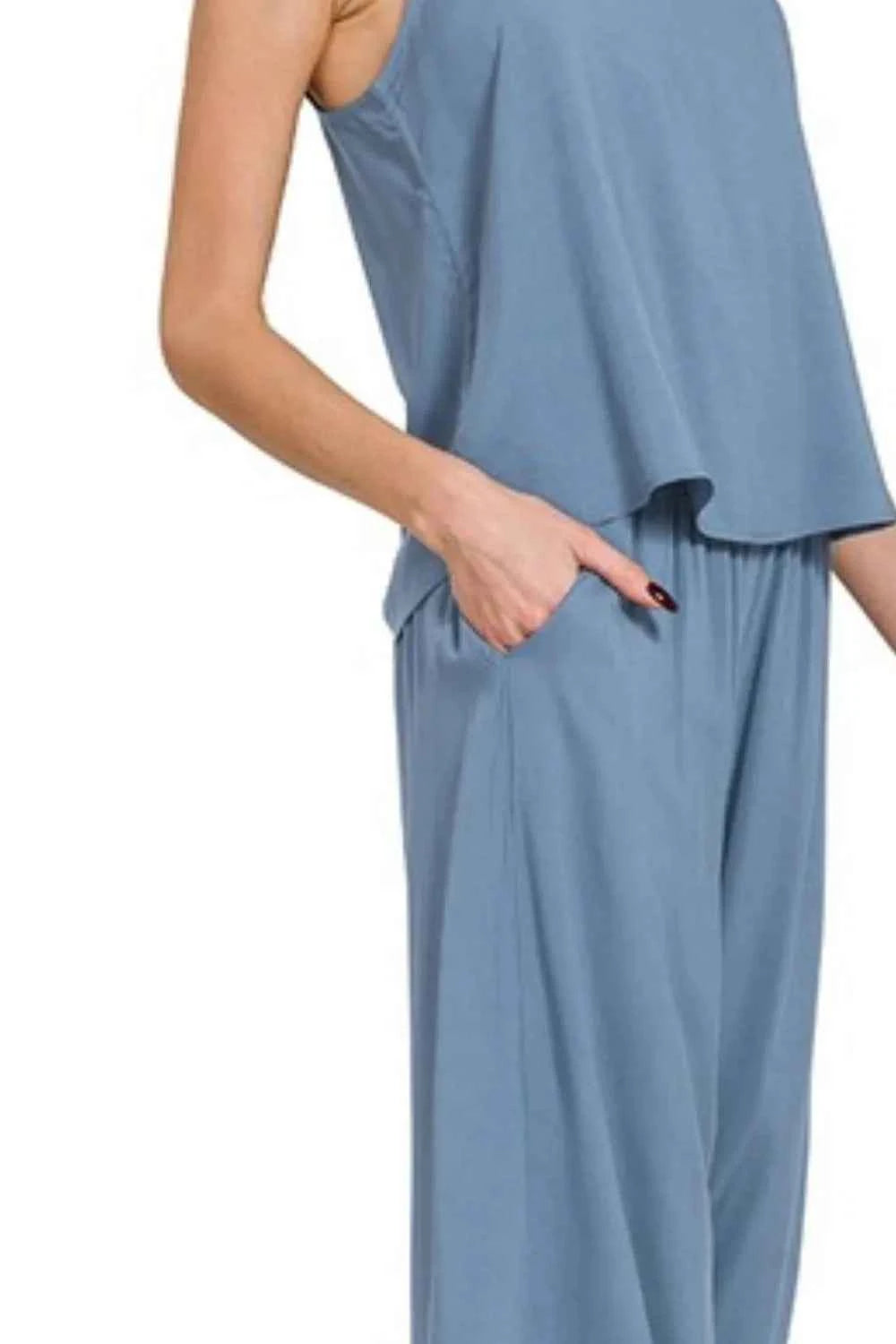 Zenana Woven Cami & Pants Set 515a08e6-7a6c-40a7-945d-87bbcd503f94-Max-Origin