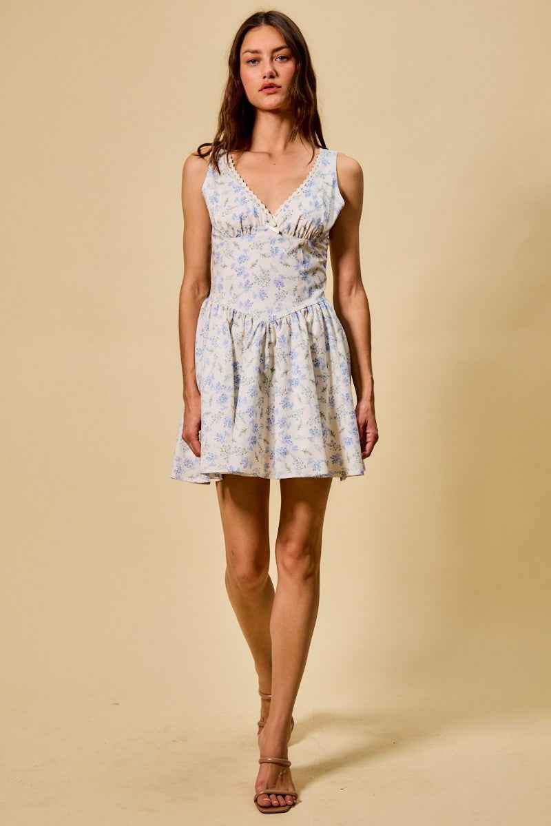 SO ME Froal Print Fit and Flare Dress 51667889c37b45eda873ddce3e8a7ceb-Max